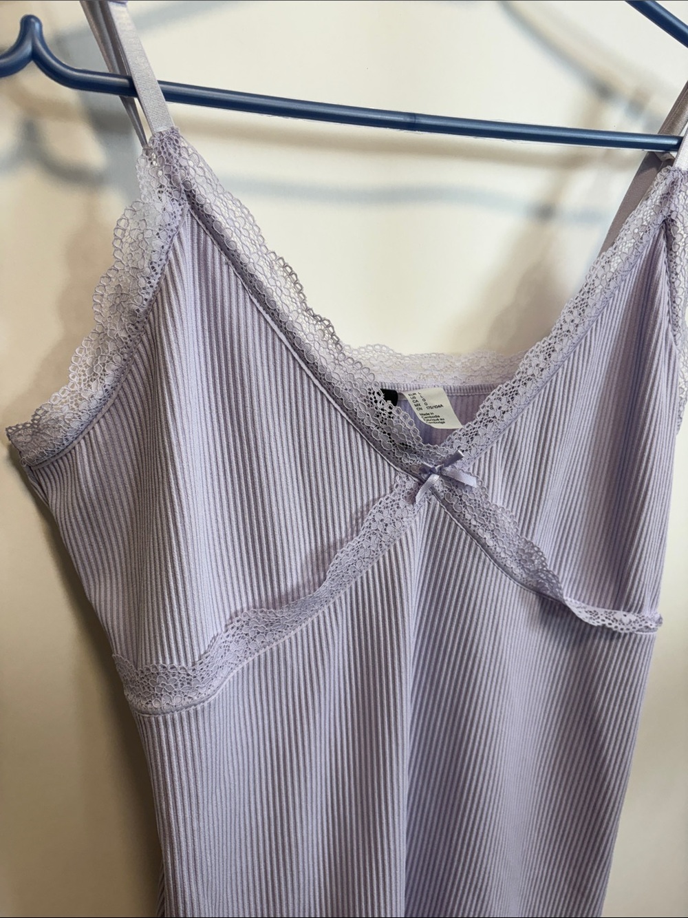 Divided Lavender Ribbed Lace-Trim Slip - Picture 6 of 10